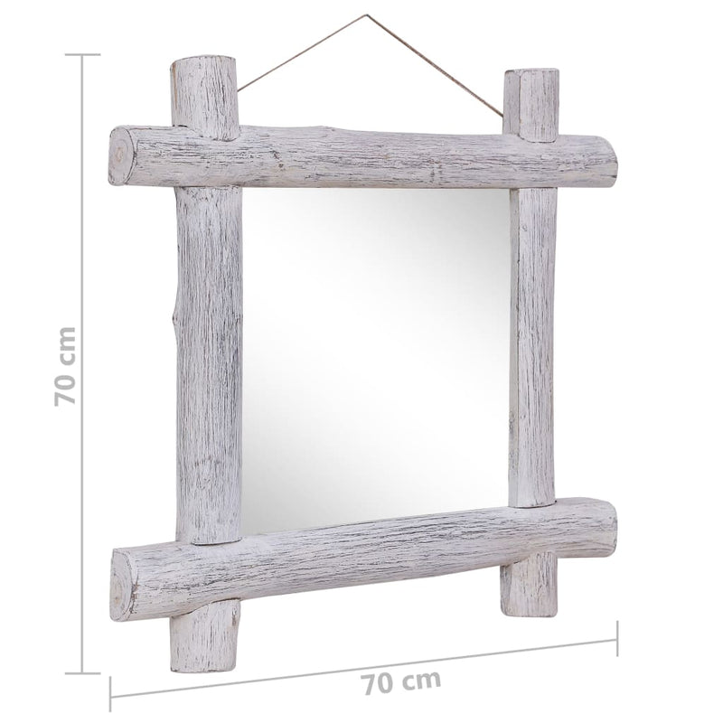 Spiegel Houtblokken 70X70 Cm Massief Gerecycled Hout