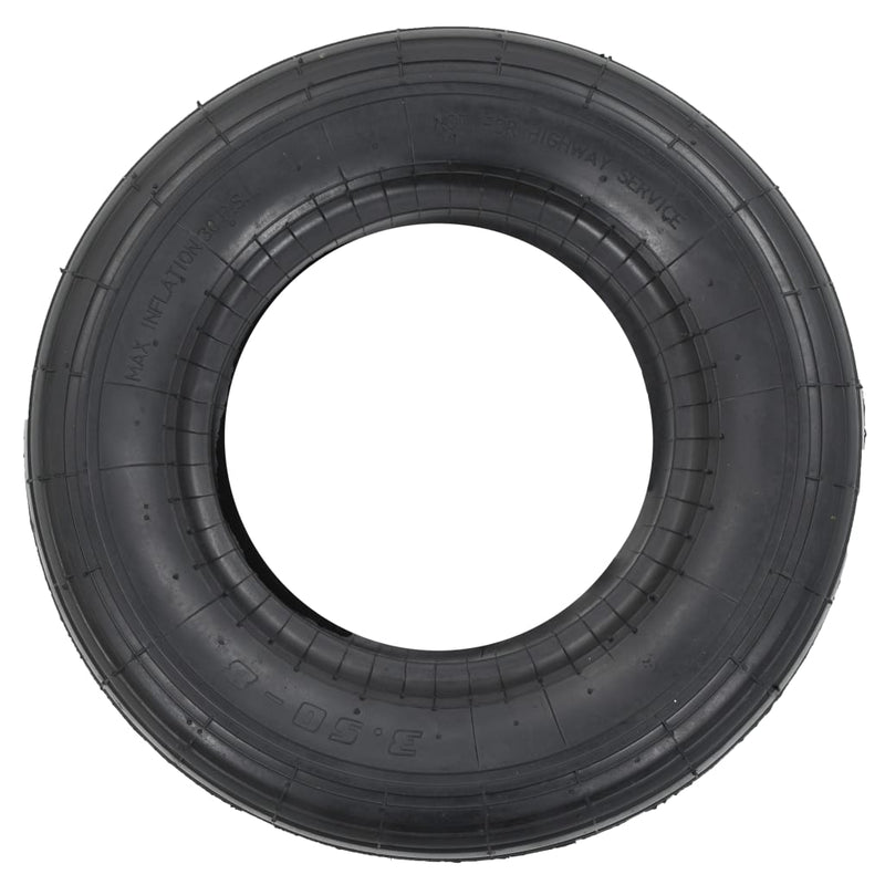 4-Delige Kruiwagenbanden- En Binnenbandenset 3.50-8 4Pr Rubber