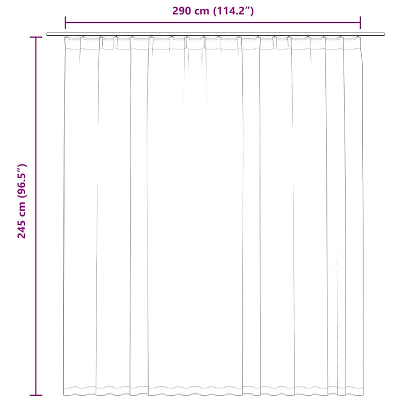 Gordijn Verduisterend Met Haken 290X245 Cm