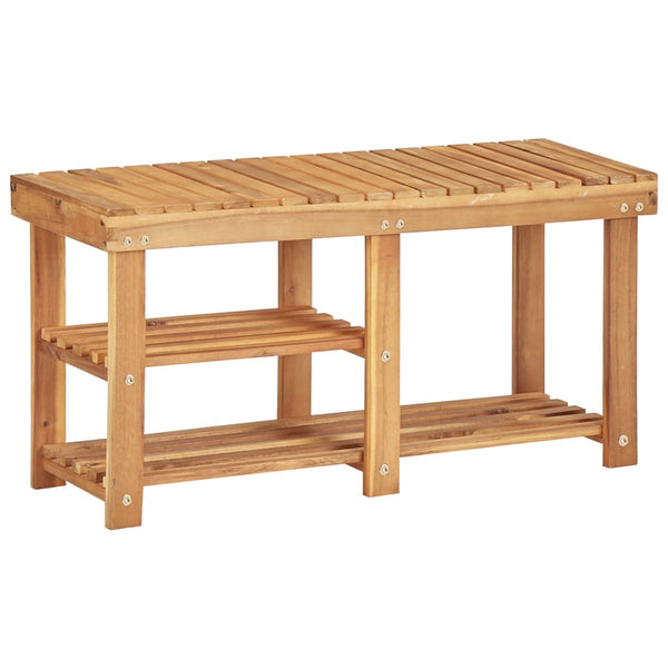 Schoenenrek 90X32X46 Cm Massief Acaciahout Blauw
