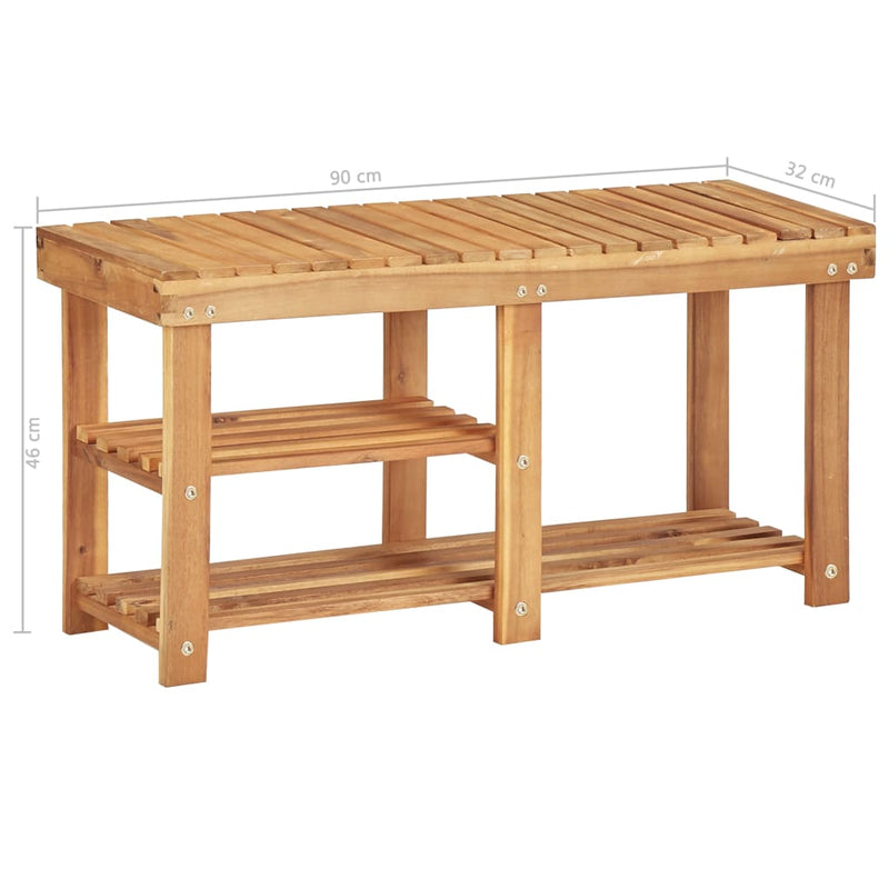 Schoenenrek 90X32X46 Cm Massief Acaciahout Blauw