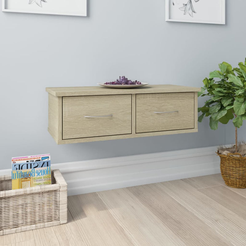 Wandkast 60X26X18,5 Cm Bewerkt Hout Artisanaal Eikenkleur