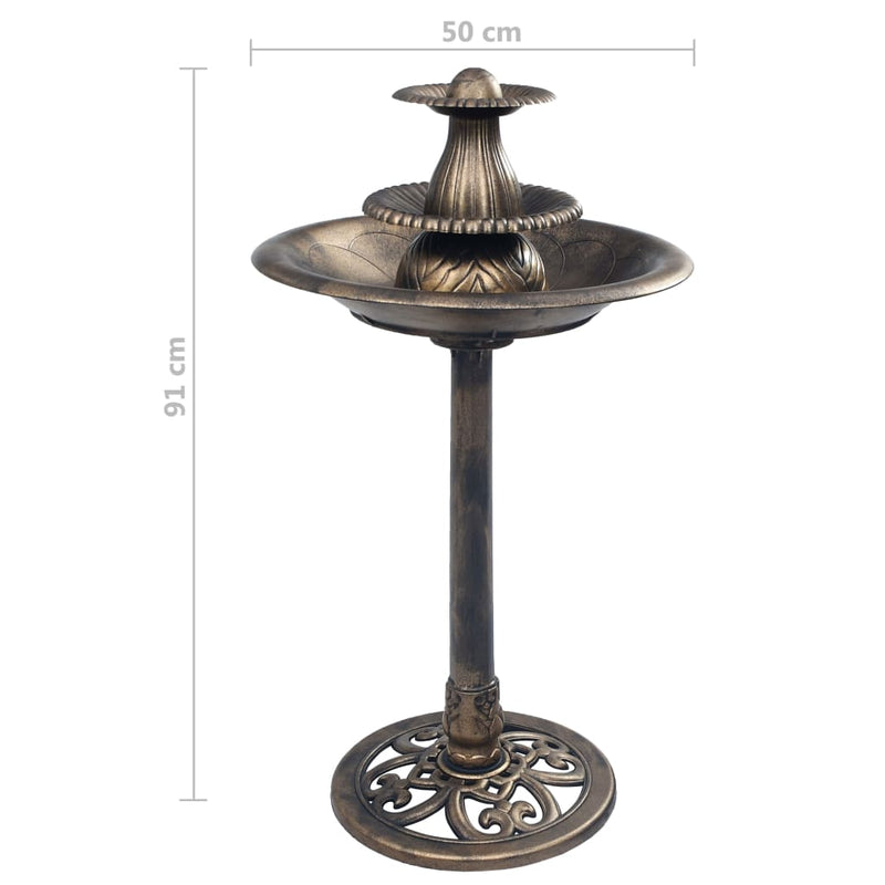Vogelbadje Met Fontein 50X91 Cm Kunststof Kleurig