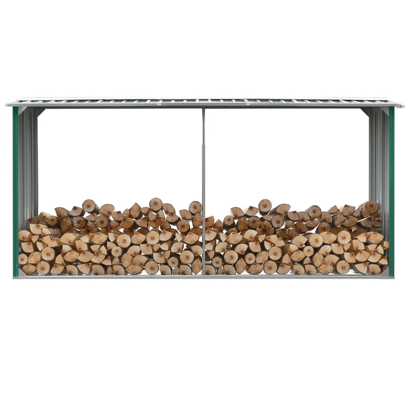 Haardhoutschuur 330X92X153 Cm Gegalvaniseerd Staal