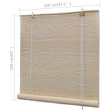 Rolgordijnen 2 St 120X160 Cm Bamboe Natuurlijk