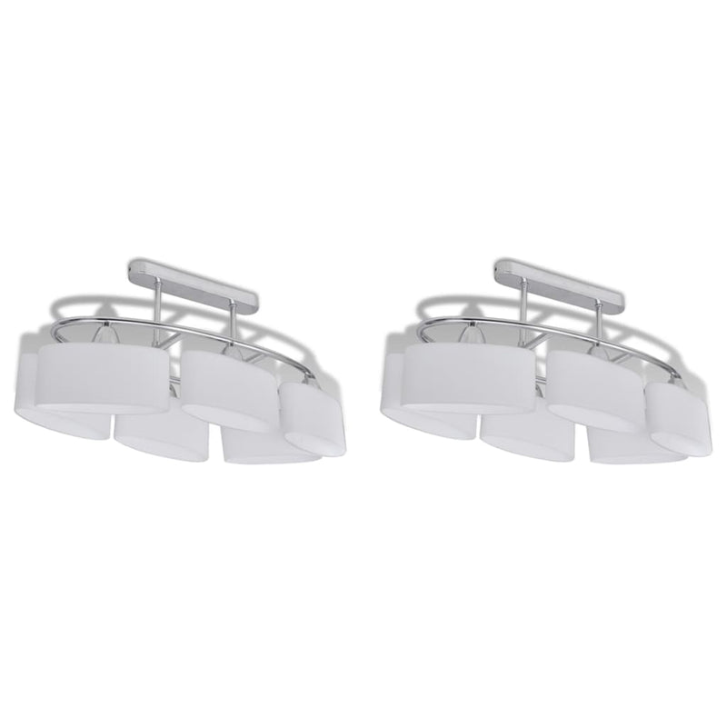 Plafondlamp Met Ellipsvormige Glazen Kappen 2 St E14
