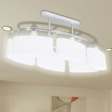 Plafondlamp Met Ellipsvormige Glazen Kappen 2 St E14