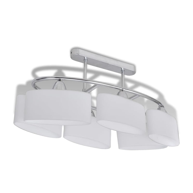 Plafondlamp Met Ellipsvormige Glazen Kappen 2 St E14