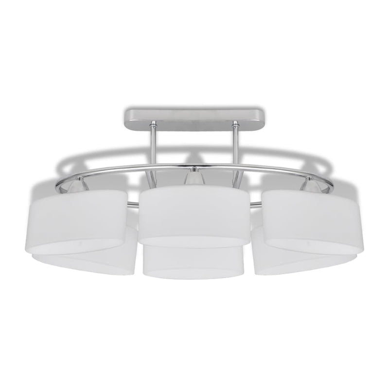 Plafondlamp Met Ellipsvormige Glazen Kappen 2 St E14