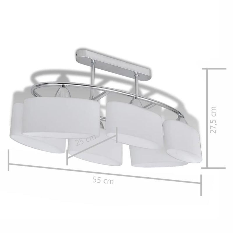 Plafondlamp Met Ellipsvormige Glazen Kappen 2 St E14