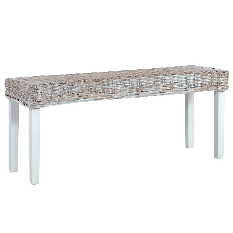 Bankje 110 Cm Natuurlijk Kubu Rattan En Massief Mahoniehout