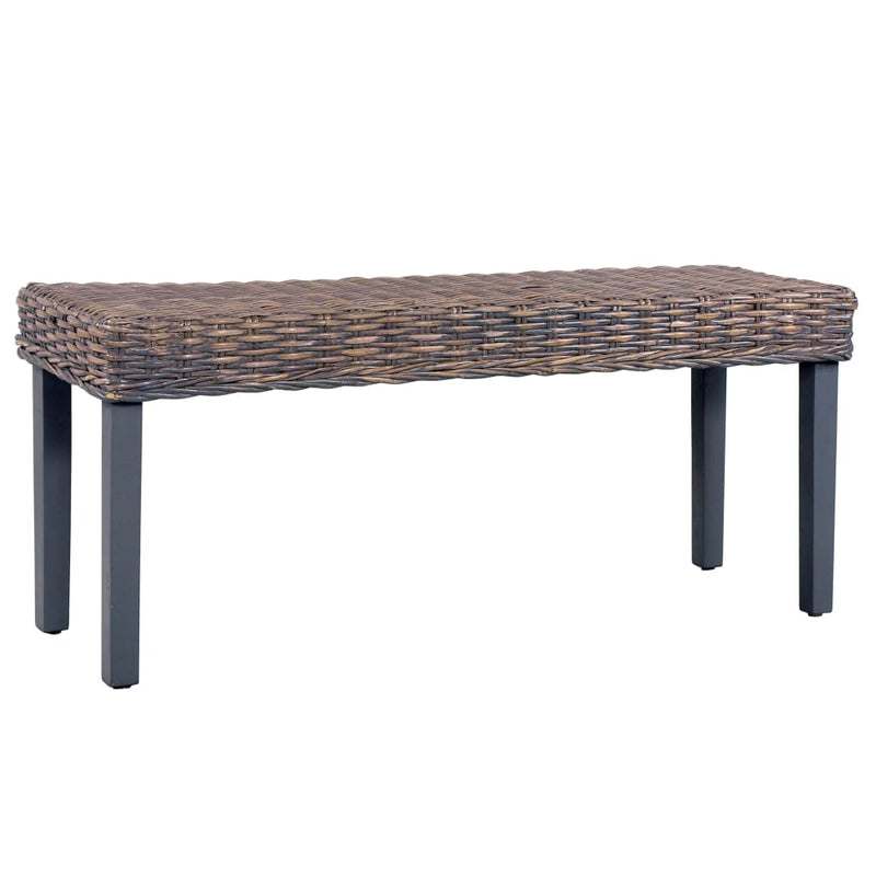 Bankje 110 Cm Natuurlijk Kubu Rattan En Massief Mahoniehout