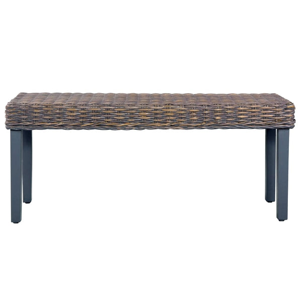 Bankje 110 Cm Natuurlijk Kubu Rattan En Massief Mahoniehout
