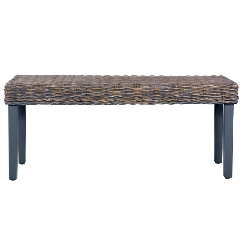 Bankje 110 Cm Natuurlijk Kubu Rattan En Massief Mahoniehout