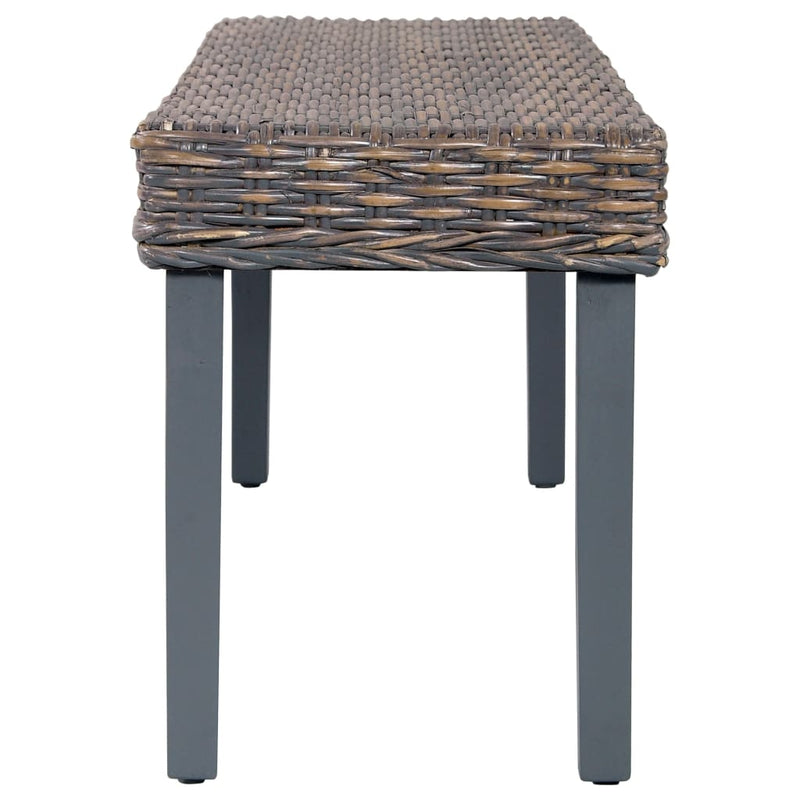 Bankje 110 Cm Natuurlijk Kubu Rattan En Massief Mahoniehout