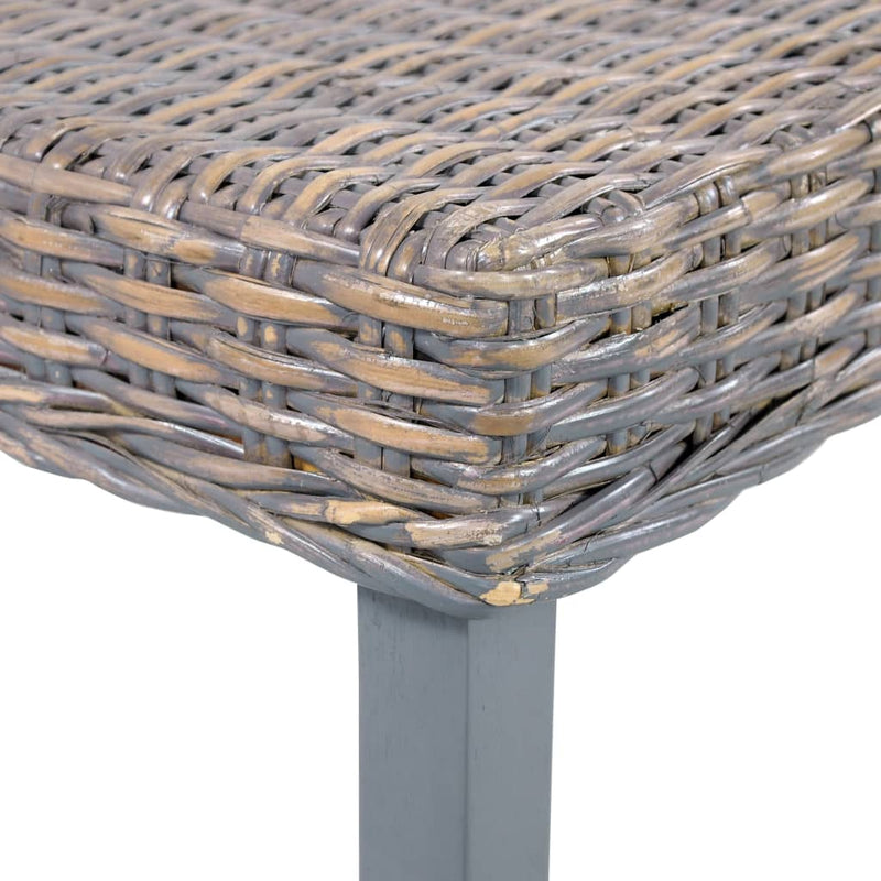 Bankje 110 Cm Natuurlijk Kubu Rattan En Massief Mahoniehout