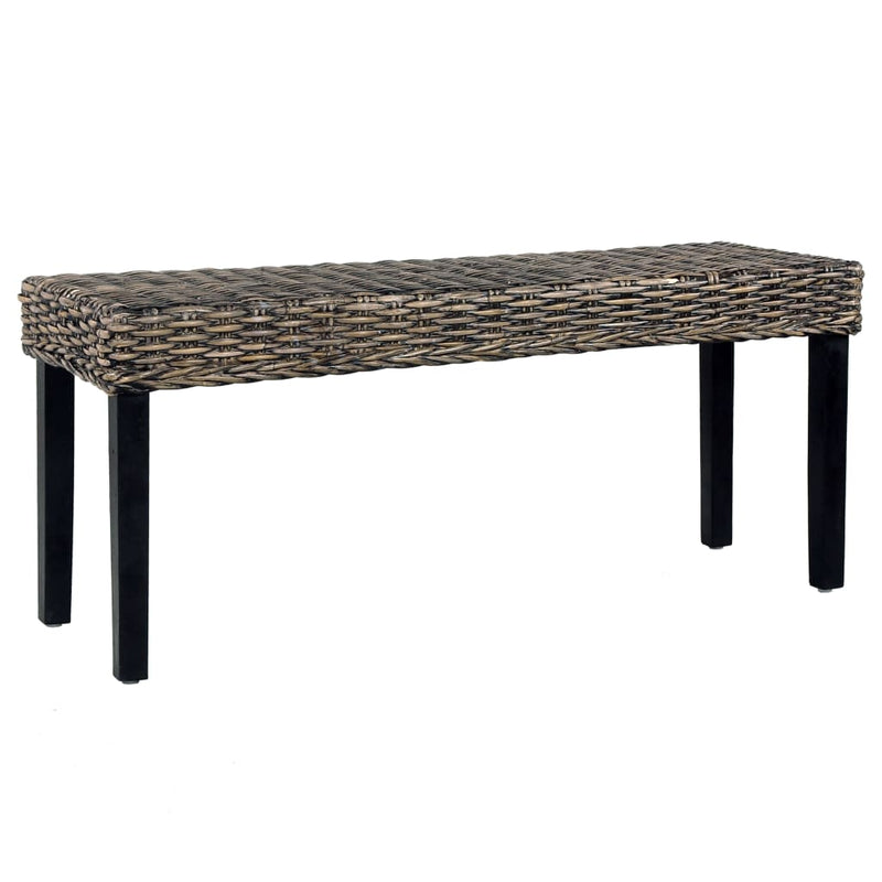 Bankje 110 Cm Natuurlijk Kubu Rattan En Massief Mahoniehout