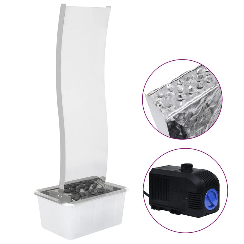 Tuinfontein Met Pomp Gebogen Roestvrij Staal