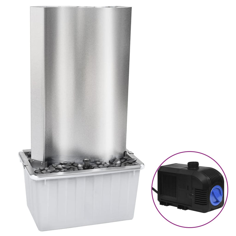 Tuinfontein 60,2X37X122,1 Cm Roestvrij Staal Zilverkleurig