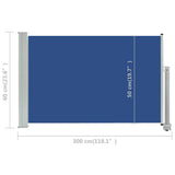 Tuinscherm Uittrekbaar 60X300 Cm Blauw