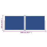 Windscherm Uittrekbaar 100X1000 Cm Blauw