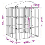Hondenkennel Voor Buiten Met Dak 150X150X200 Cm