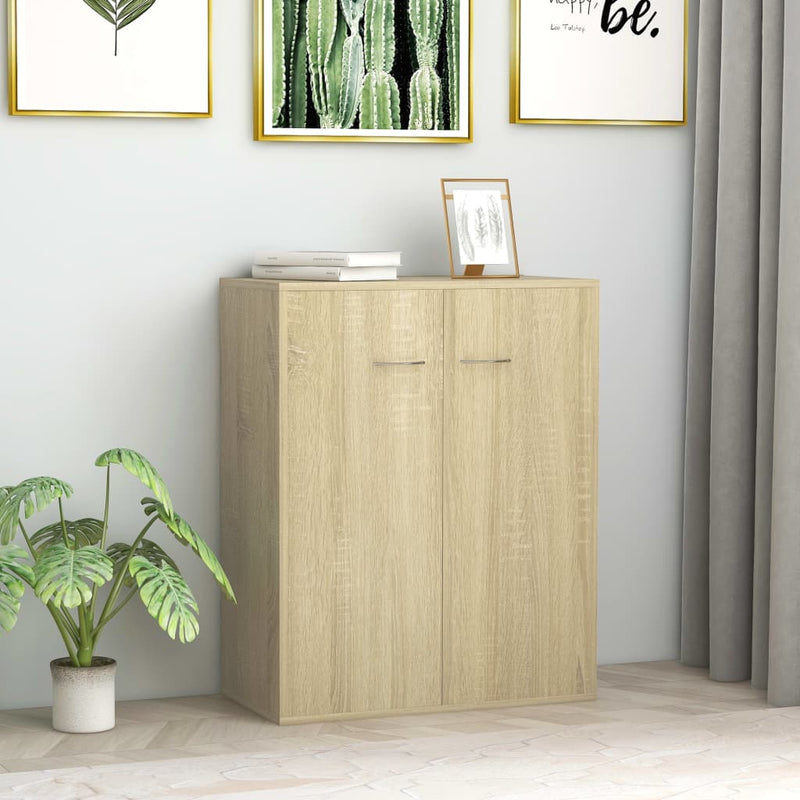 Dressoir 60X30X75 Cm Bewerkt Hout Artisanaal Eikenkleur