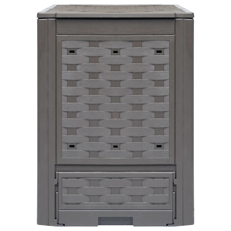 Compostbakken 2 St 60X60X83 Cm Kunststof Rattan Bruin