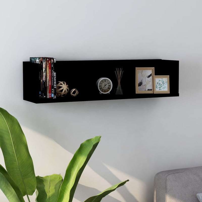 Cd-Wandschap 75X18X18 Cm Bewerkt Hout Kleurig