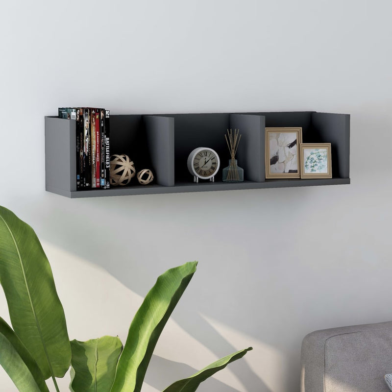 Cd-Wandschap 75X18X18 Cm Bewerkt Hout Kleurig