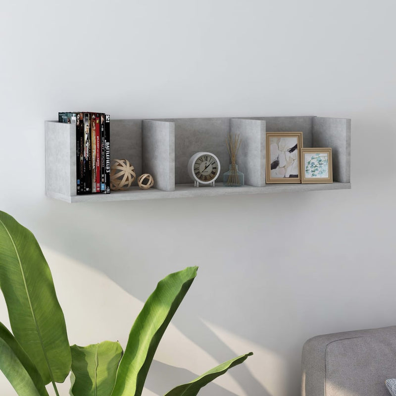 Cd-Wandschap 75X18X18 Cm Bewerkt Hout Kleurig