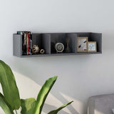 Cd-Wandschap 75X18X18 Cm Bewerkt Hout Kleurig