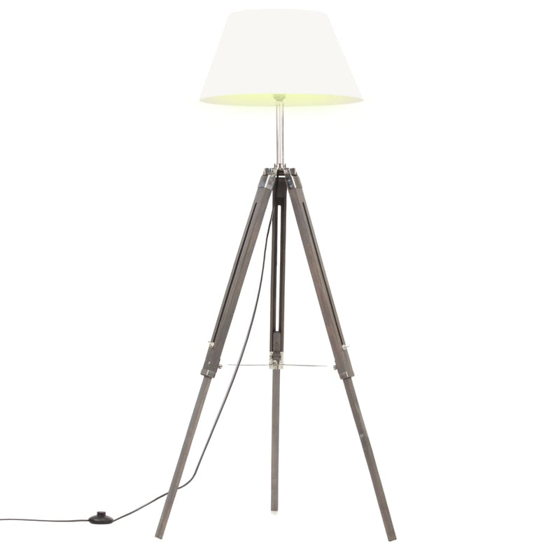 Vloerlamp Driepoot 141 Cm Massief Teakhout Kleurig