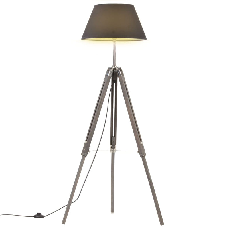 Vloerlamp Driepoot 141 Cm Massief Teakhout Kleurig