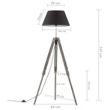 Vloerlamp Driepoot 141 Cm Massief Teakhout Kleurig