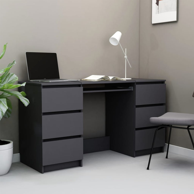 Bureau 140X50X77 Cm Bewerkt Hout Artisanaal Eikenkleur
