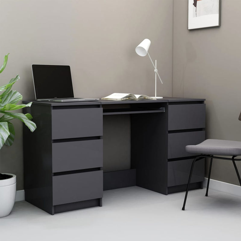 Bureau 140X50X77 Cm Bewerkt Hout Artisanaal Eikenkleur