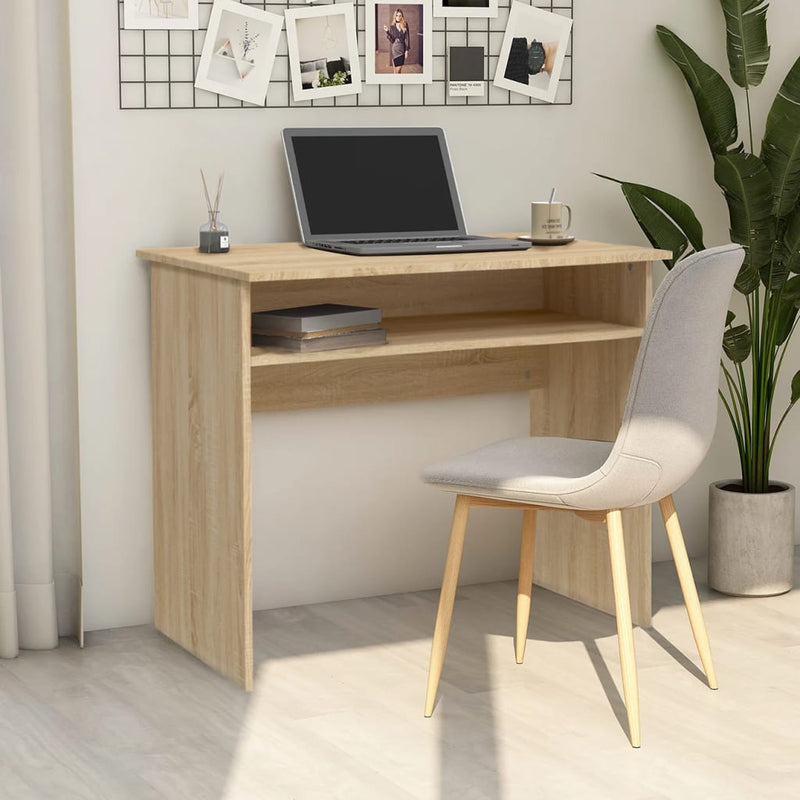 Bureau 90X50X74 Cm Bewerkt Hout Kleur
