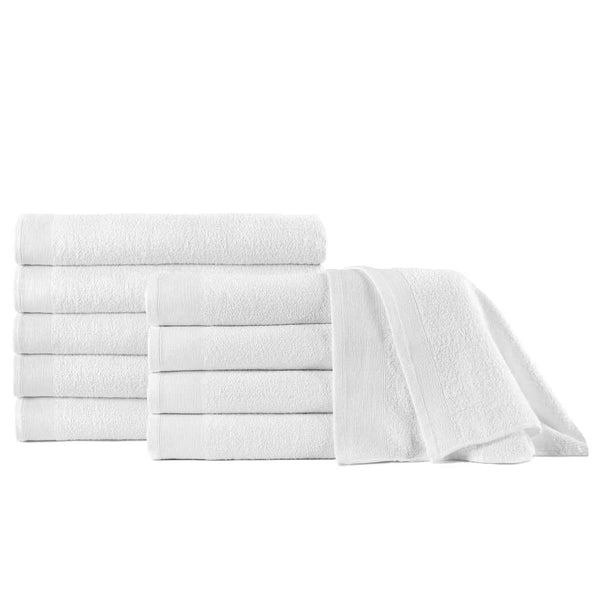 Douchehanddoeken 10 St 350 G/M² 70X140 Cm Katoen Wit