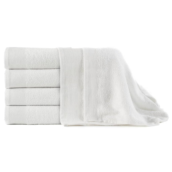 5-Delige Badhanddoekenset 450 G/M² 100X150 Cm Katoen Wit