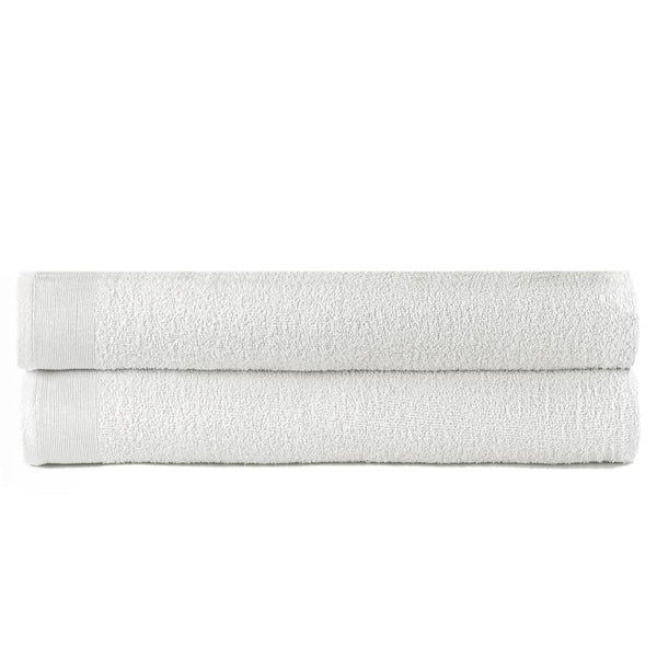 2-Delige Badhanddoekenset 450 G/M² 100X150 Cm Katoen Wit