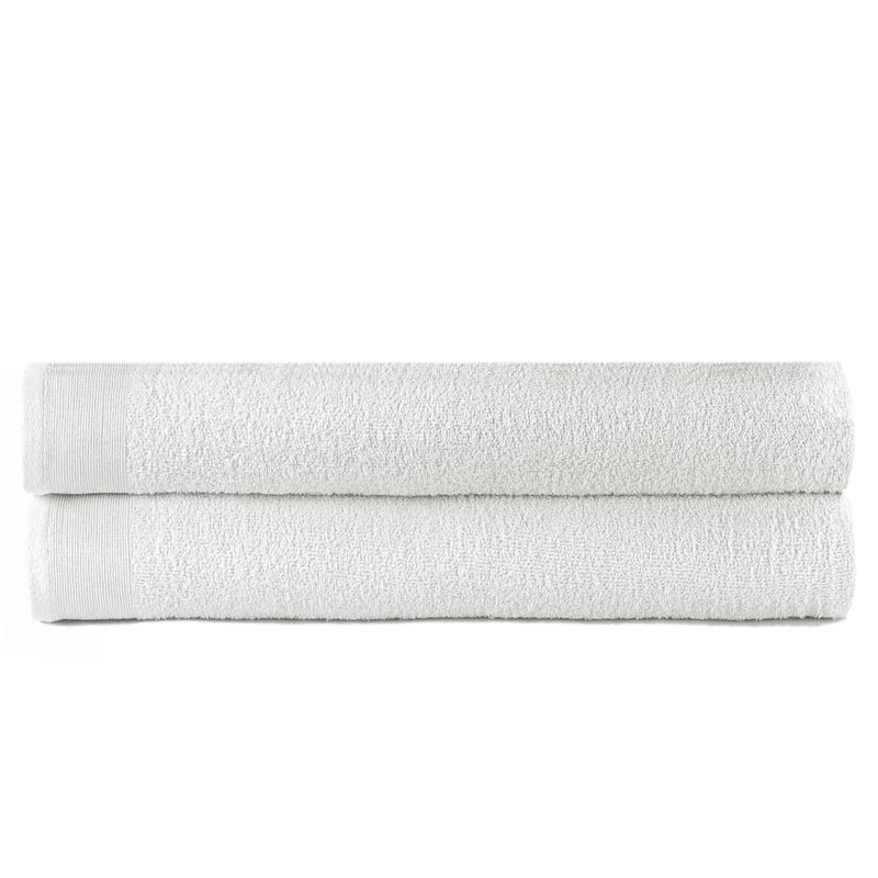 2-Delige Badhanddoekenset 450 G/M² 100X150 Cm Katoen Wit