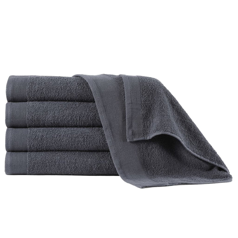Douchehanddoeken 5 St 450 G/M² 70X140 Cm Katoen Antraciet