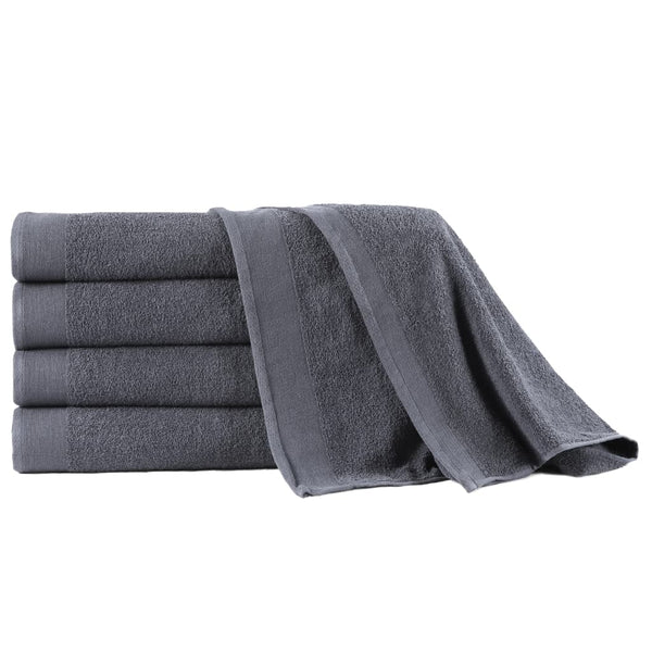5-Delige Badhanddoekenset 450 G/M² 100X150 Cm Katoen Antraciet
