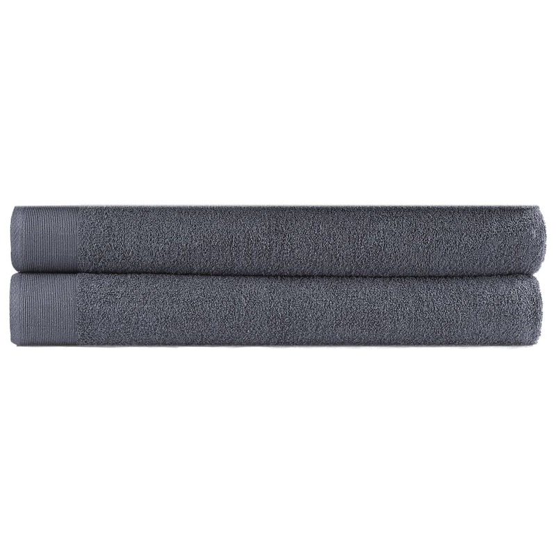 2-Delige Saunahanddoekenset 450 G/M² 80X200 Cm Katoen Antraciet