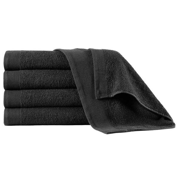 Douchehanddoeken 5 St 450 G/M² 70X140 Cm Katoen Zwart