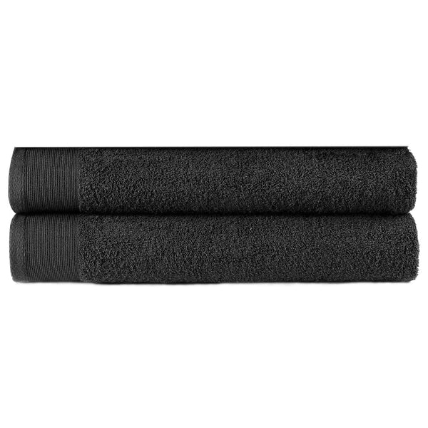 2-Delige Douchehanddoekenset 450 G/M² 70X140 Cm Katoen Zwart