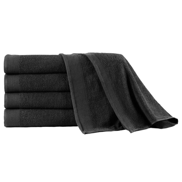 5-Delige Badhanddoekenset 450 G/M² 100X150 Cm Katoen Zwart