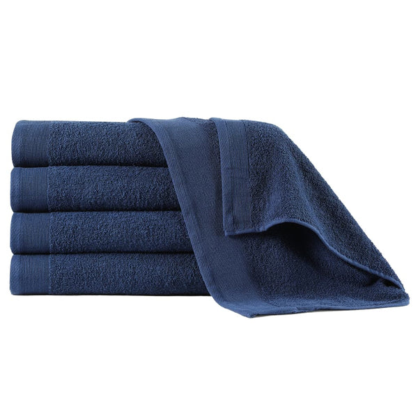 Handdoeken 5 St 450 G/M² 50X100 Cm Katoen Marineblauw