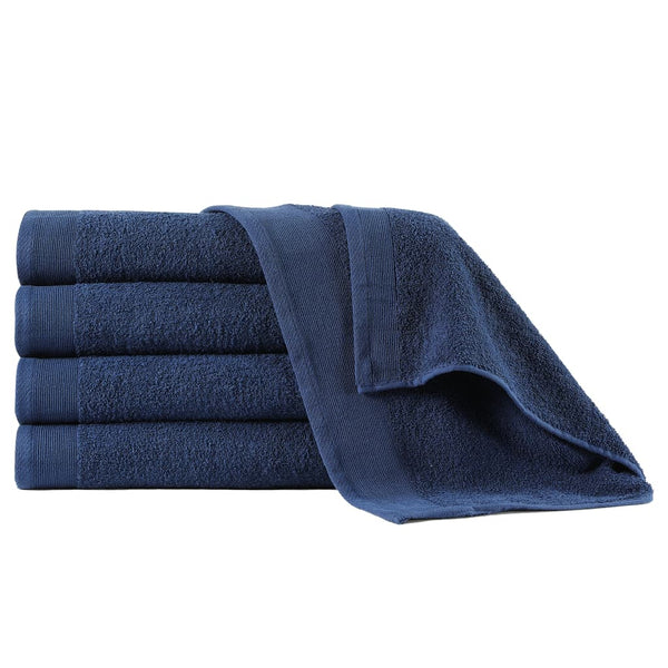 Douchehanddoeken 5 St 450 G/M² 70X140 Cm Katoen Marineblauw